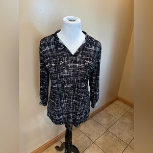 Jones New York Cuffed Sleeve Blouse